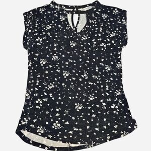 SO Black and White Floral Blouse